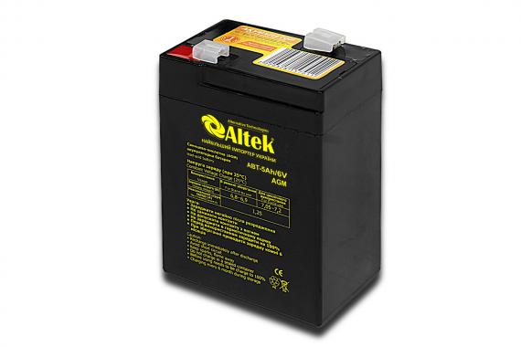 Стаціонарний свинцево кислотний акумулятор agm Altek abt 5 аh 6v