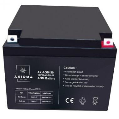 Акумулятор AGM 12В 30 Аг AX-AGM-30 Axioma energy